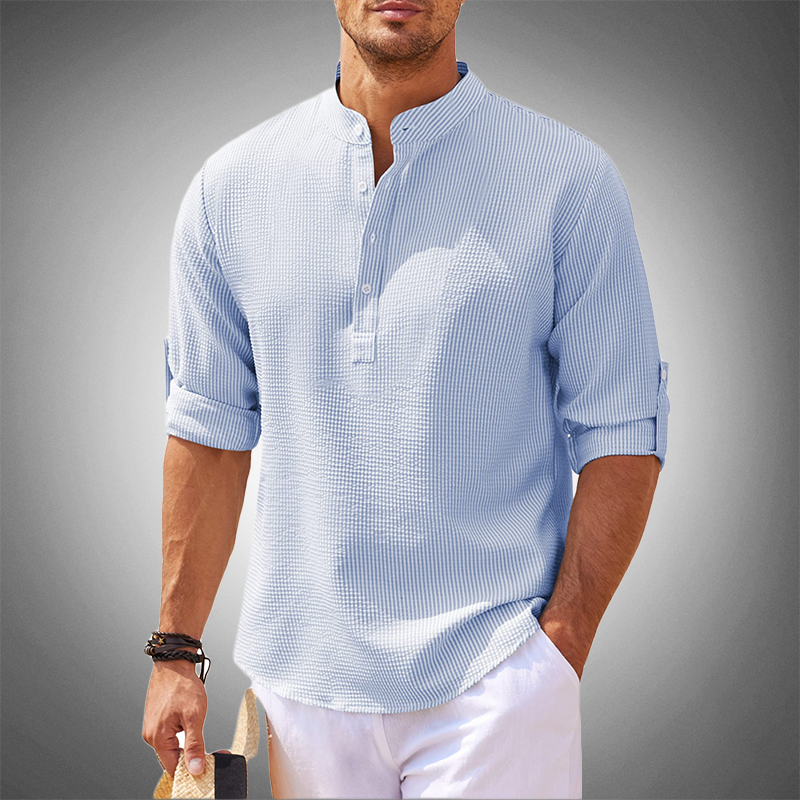 Stylisch, Lässig, Atmungsaktiv – Casual Henley Shirt für Herren