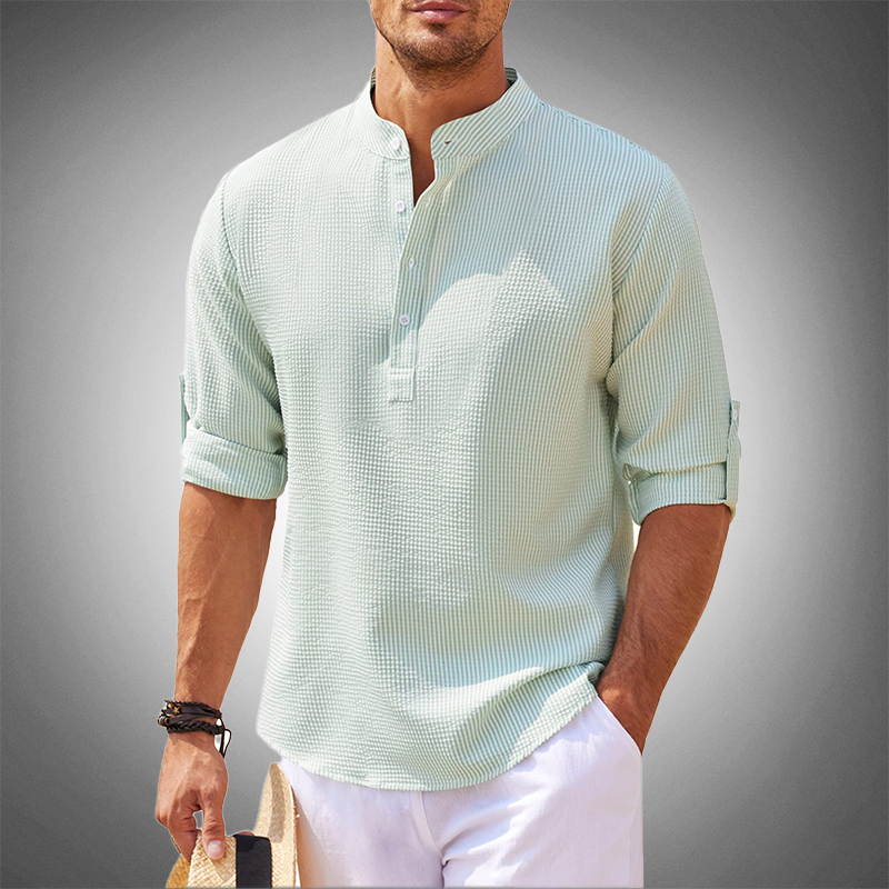 Stylisch, Lässig, Atmungsaktiv – Casual Henley Shirt für Herren