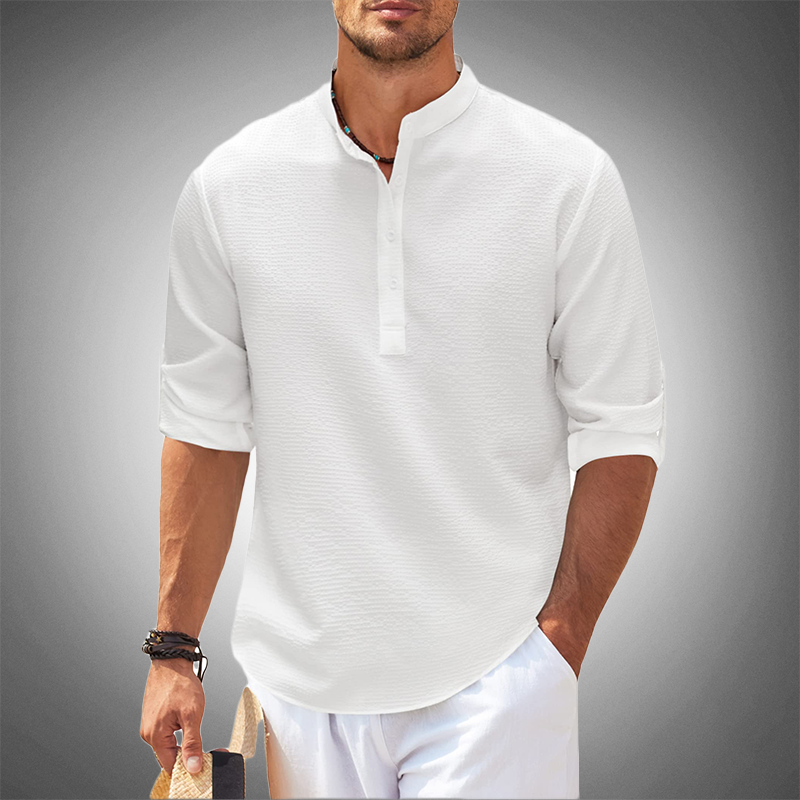 Stylisch, Lässig, Atmungsaktiv – Casual Henley Shirt für Herren