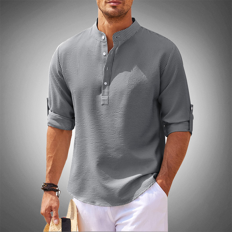 Stylisch, Lässig, Atmungsaktiv – Casual Henley Shirt für Herren