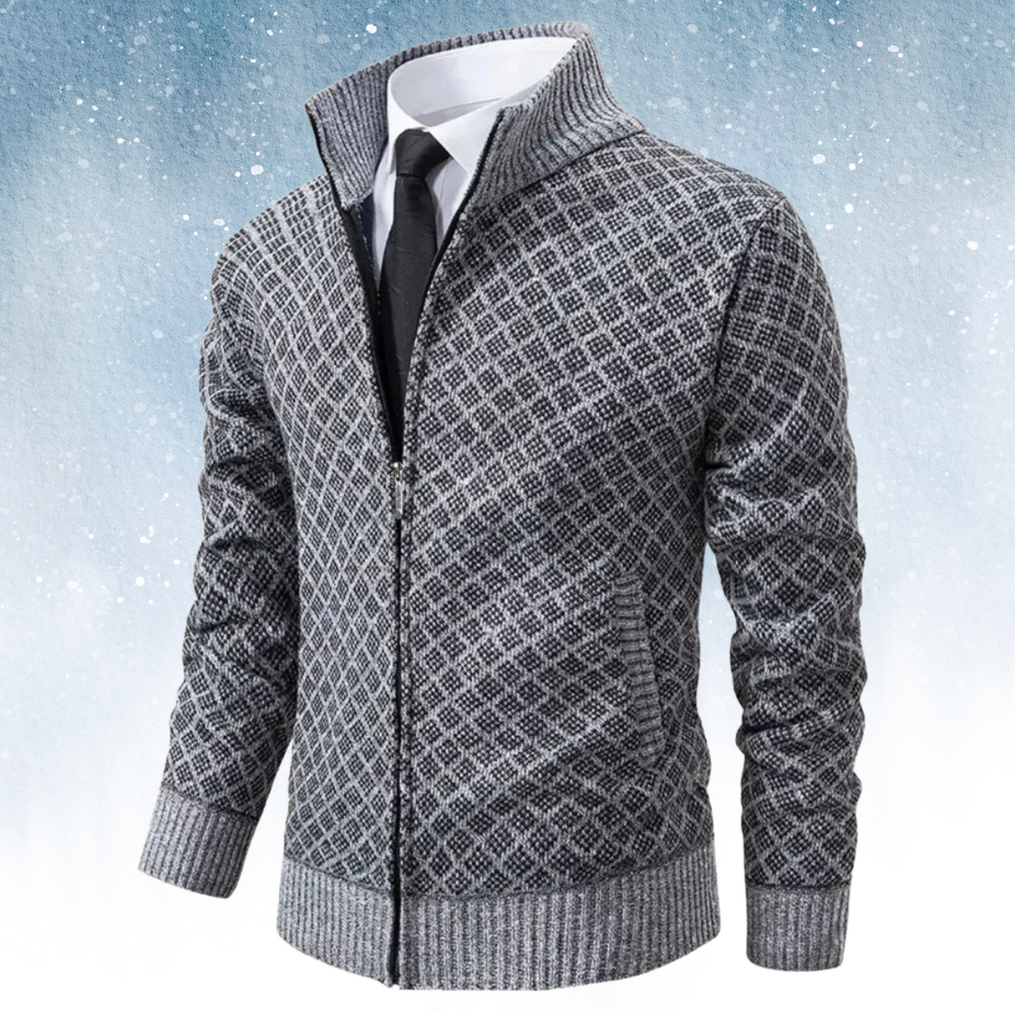 Eleganter, bequemer, stylischer Jacquard-Cardigan für Herren