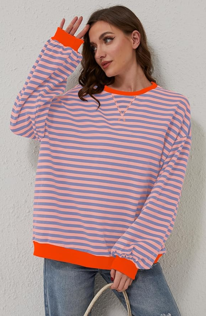 Gemütliches, stilvolles, gestreiftes Sweatshirt für Damen