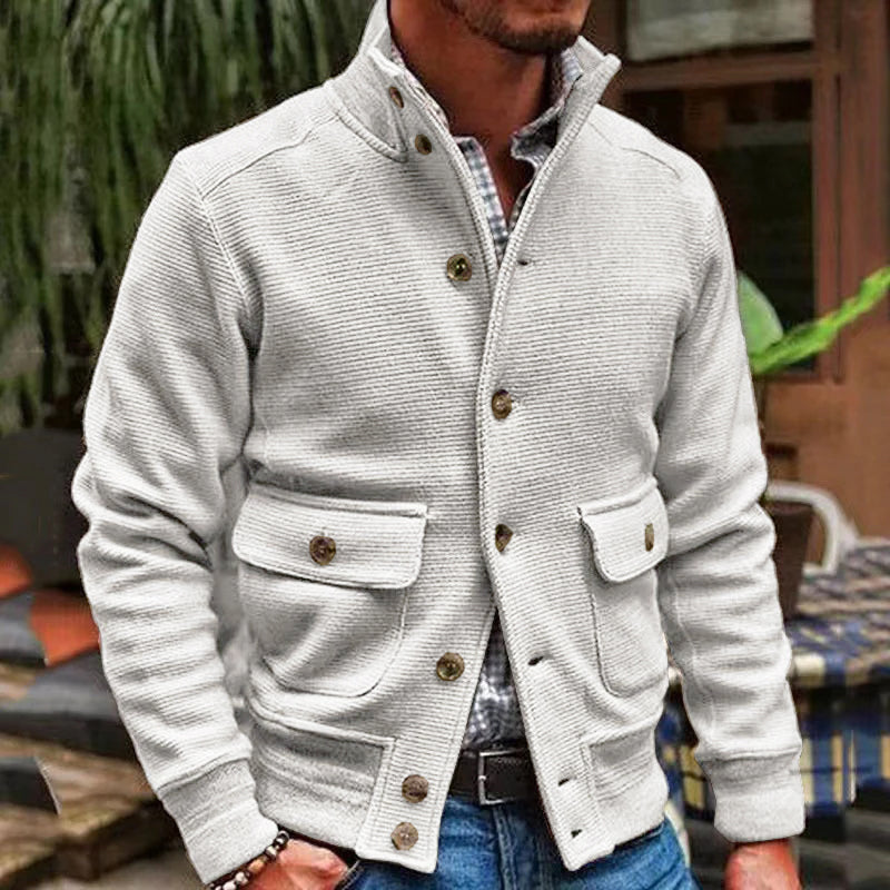 Elegante, bequeme, stylische Stehkragenjacke für Herren