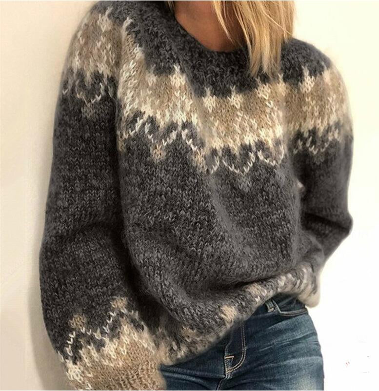 Maja – Kräftig gestrickter Baumwollpullover mit schönem Muster