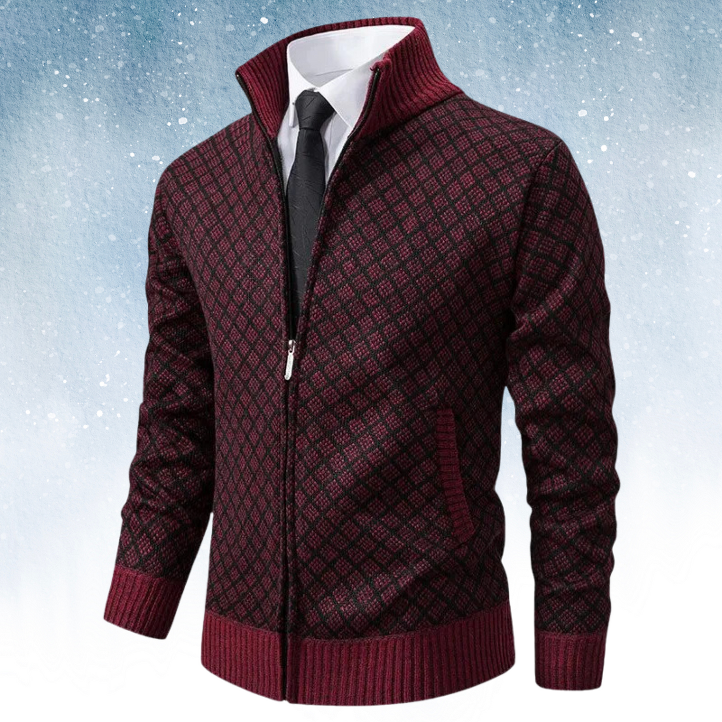 Eleganter, bequemer, stylischer Jacquard-Cardigan für Herren