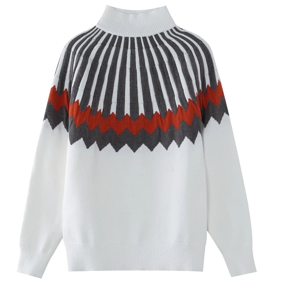 Gemütlicher, schicker, trendiger Colorblock-Pullover für Damen