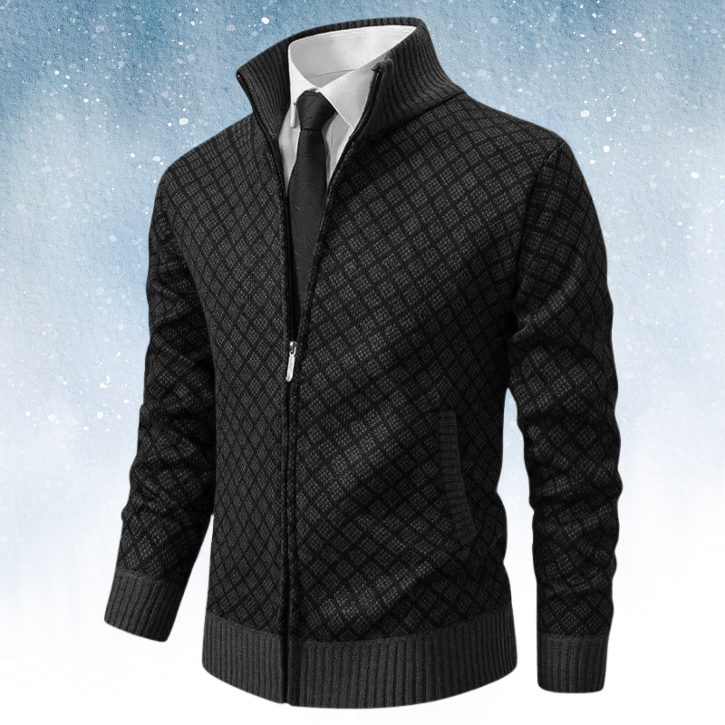 Eleganter, bequemer, stylischer Jacquard-Cardigan für Herren