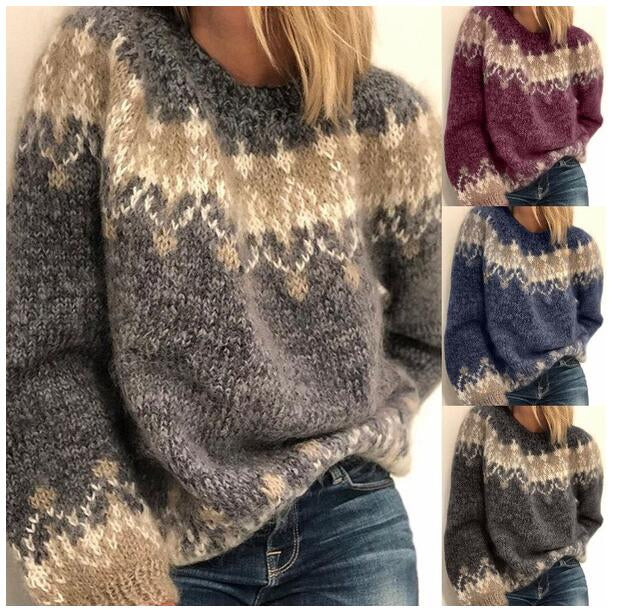 Maja – Kräftig gestrickter Baumwollpullover mit schönem Muster