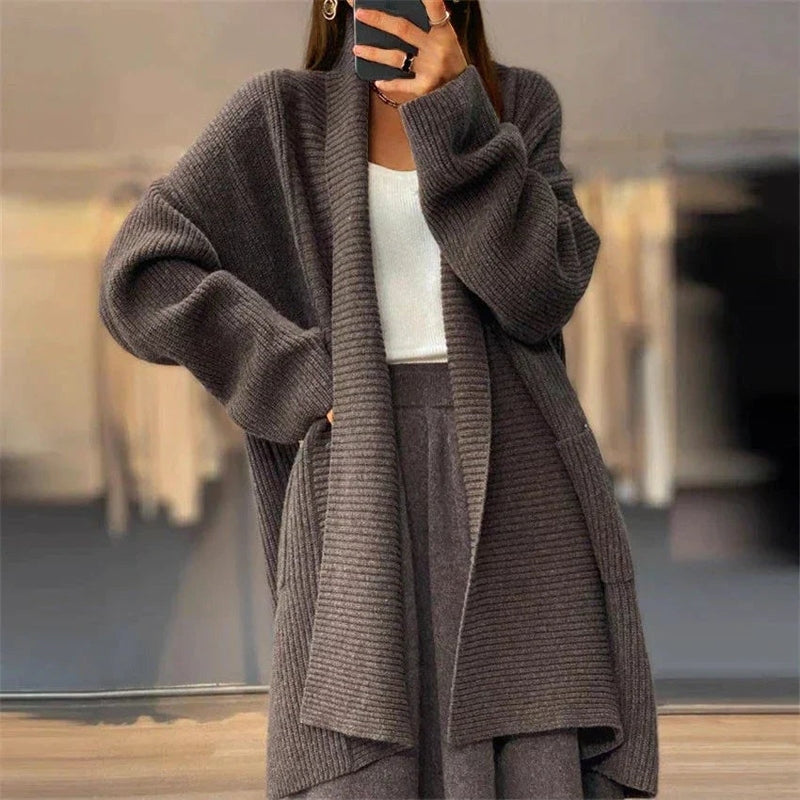 Kaffee Strickjacke für Damen