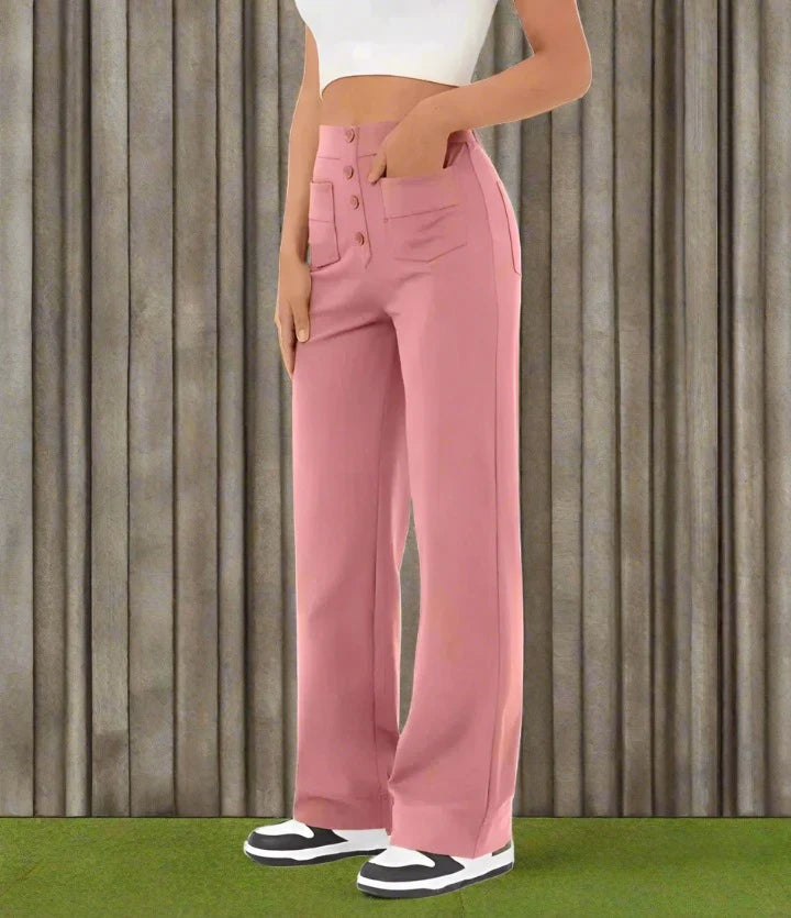 Rosa high waist geschnittene Hose für damen