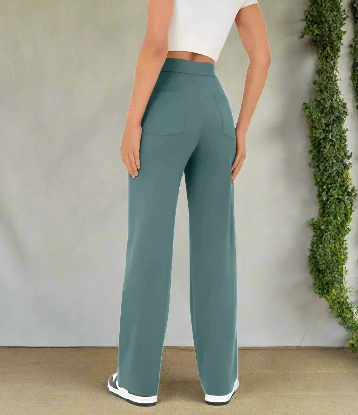 Grün high waist geschnittene Hose für damen