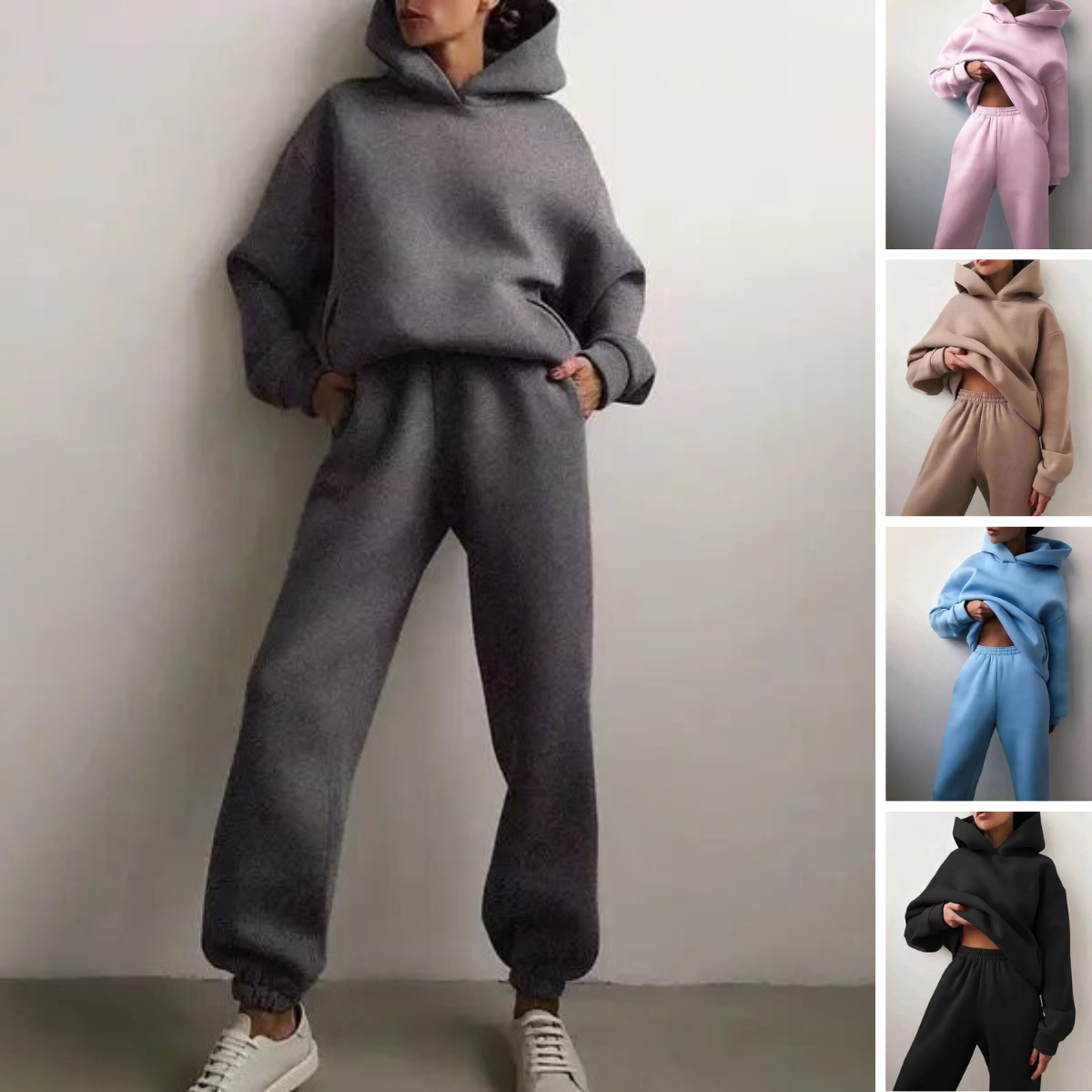 Stilvolles, minimalistisches, bequemes Winter Tracksuit Set für Damen