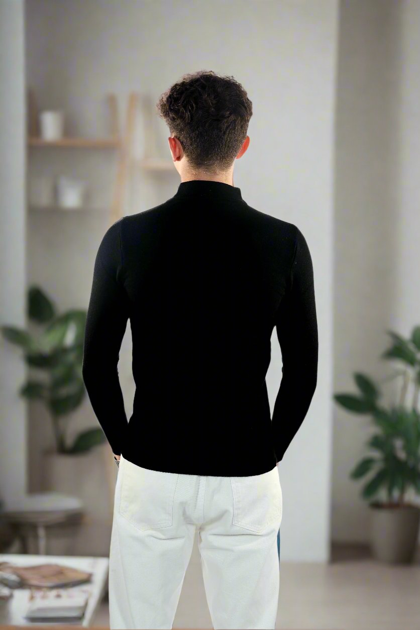 Stilvoller, Figurbetonter, Eleganter Rollkragenpullover für Herren