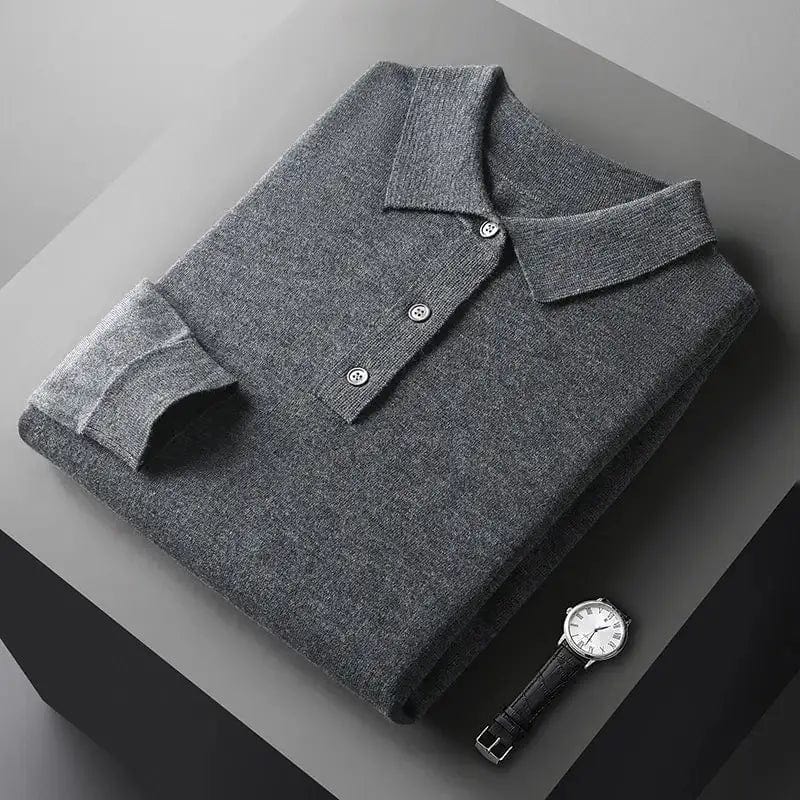 Luxuriös, Elegant, Weich Langarm-Polo für Herren