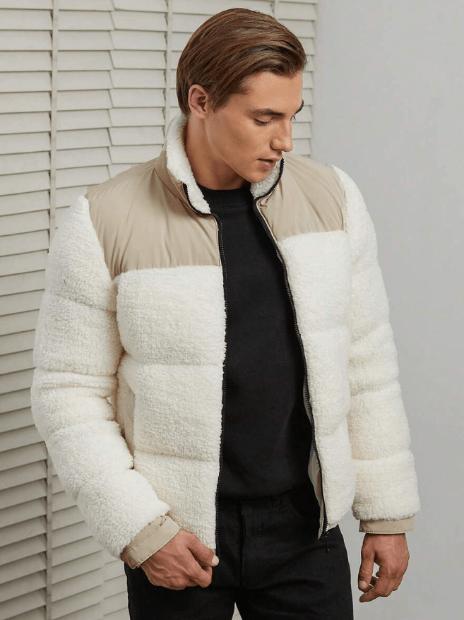 Elegante, bequeme und warme Woll-Pufferjacke für Herren