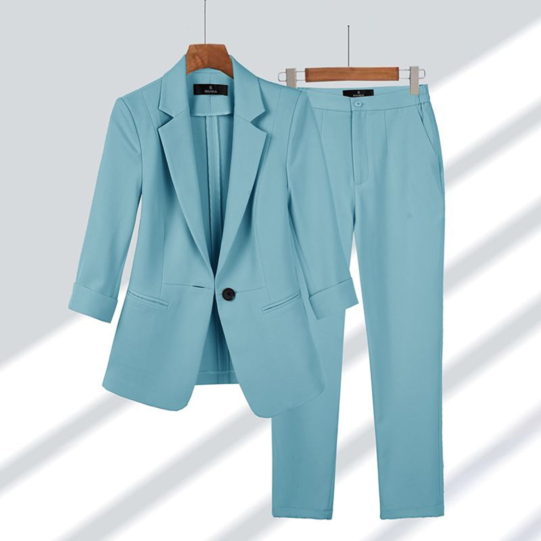 Blau elegante Anzug Set für Damen, bestehend aus einer Blazer und Hose