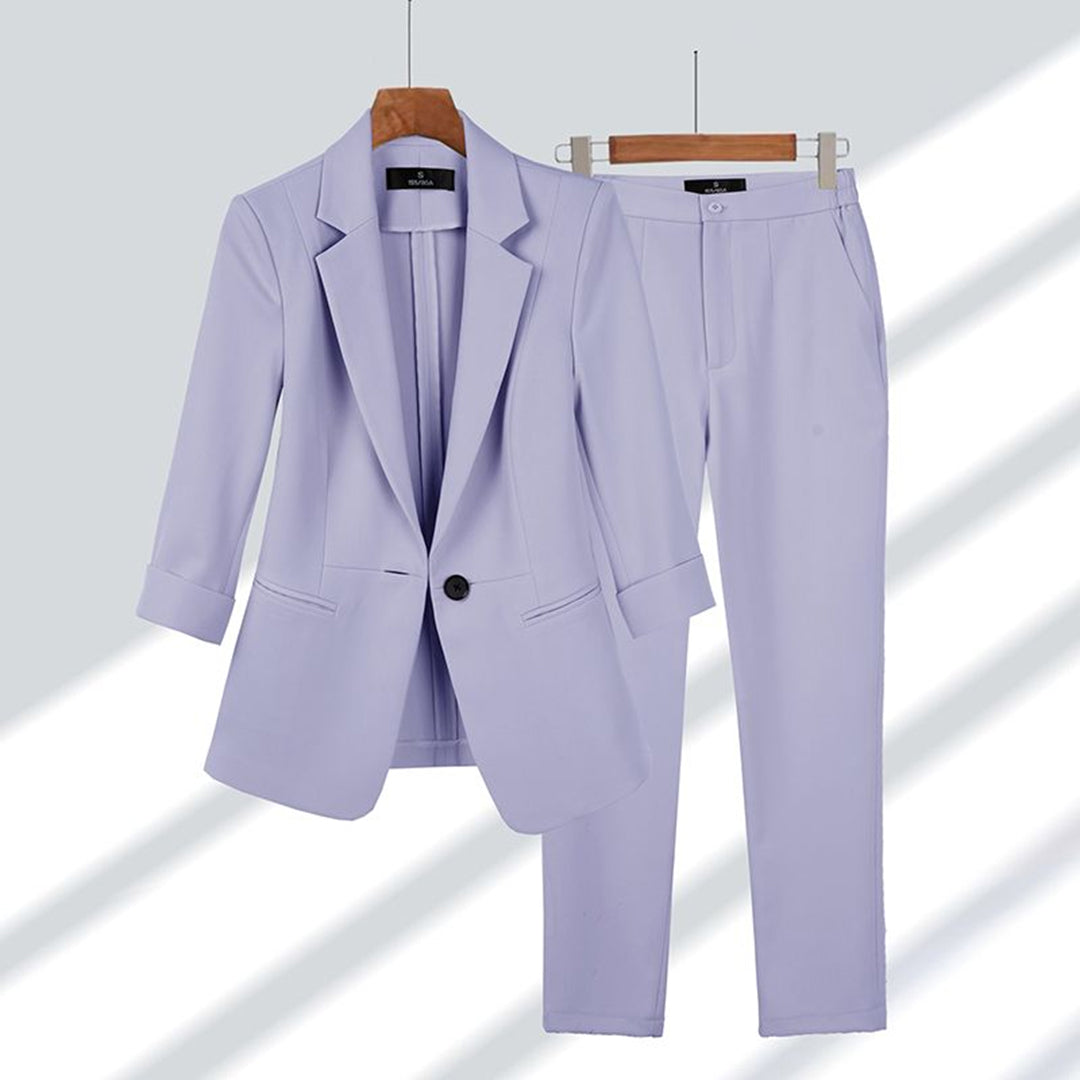 Violett elegante Anzug Set für Damen, bestehend aus einer Blazer und Hose