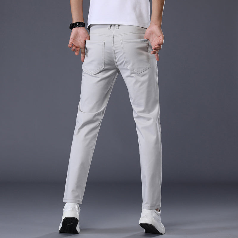 Beige Baumwolle Chino Hose für Herren