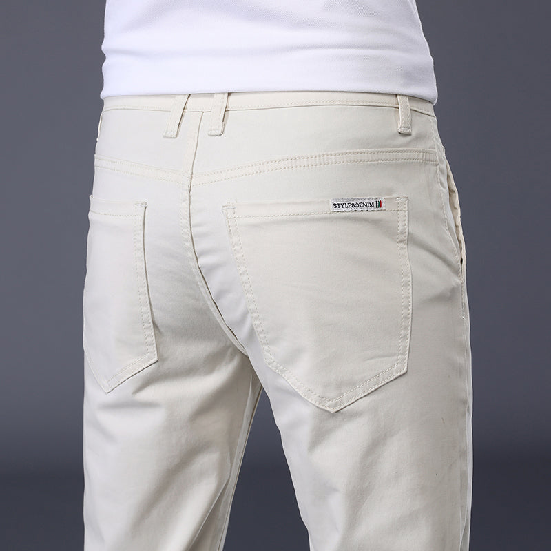 Beige Baumwolle Chino Hose für Herren