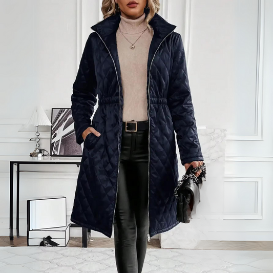 Chic Quilted Long Coat - Eleganter, Komfortabler, Vielseitig