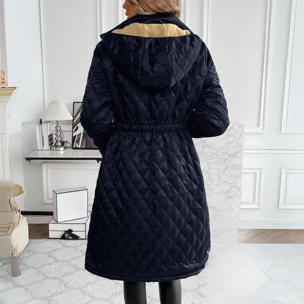 Chic Quilted Long Coat - Eleganter, Komfortabler, Vielseitig