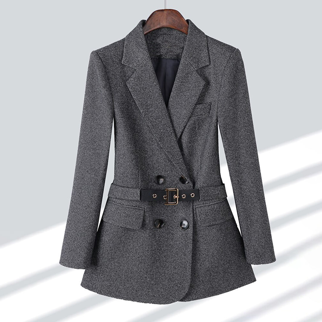 Eleganter, weicher und maßgeschneiderter Blazer mit Gürtel für Damen