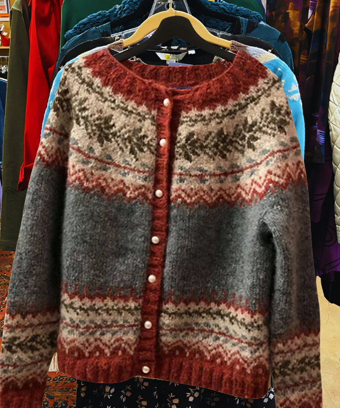 Nordisch inspirierter, gemütlicher, Fair-Isle-Cardigan für Damen