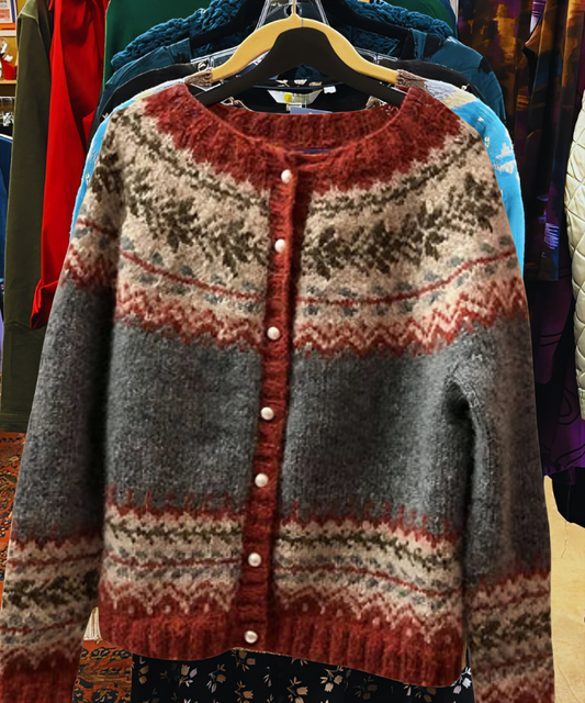 Nordisch inspirierter, gemütlicher, Fair-Isle-Cardigan für Damen