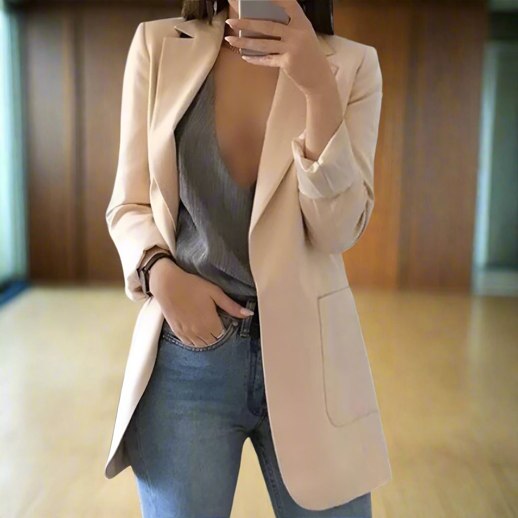 Eleganter, minimalistischer, offener Blazer für Damen