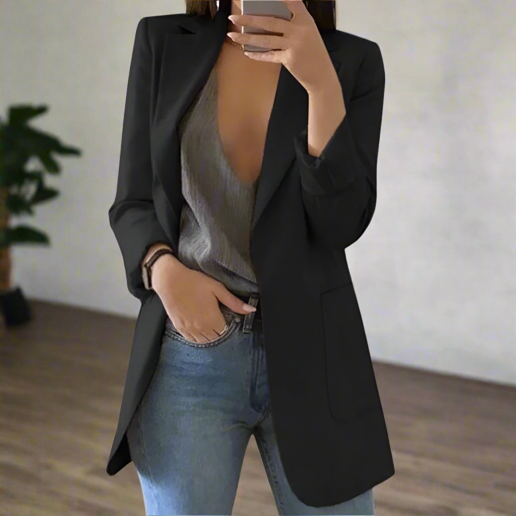 Eleganter, minimalistischer, offener Blazer für Damen