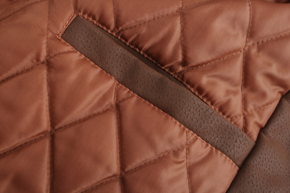 Braun Lederjacke mit Kapuze