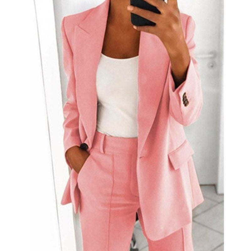 Rosa anzug mit Blazer und Hose für Damen