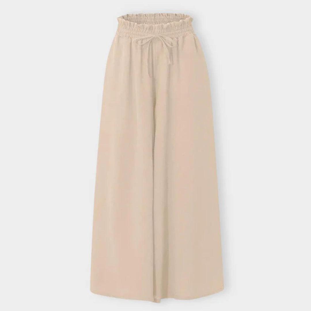 Beige Palazzo Hose für Damen