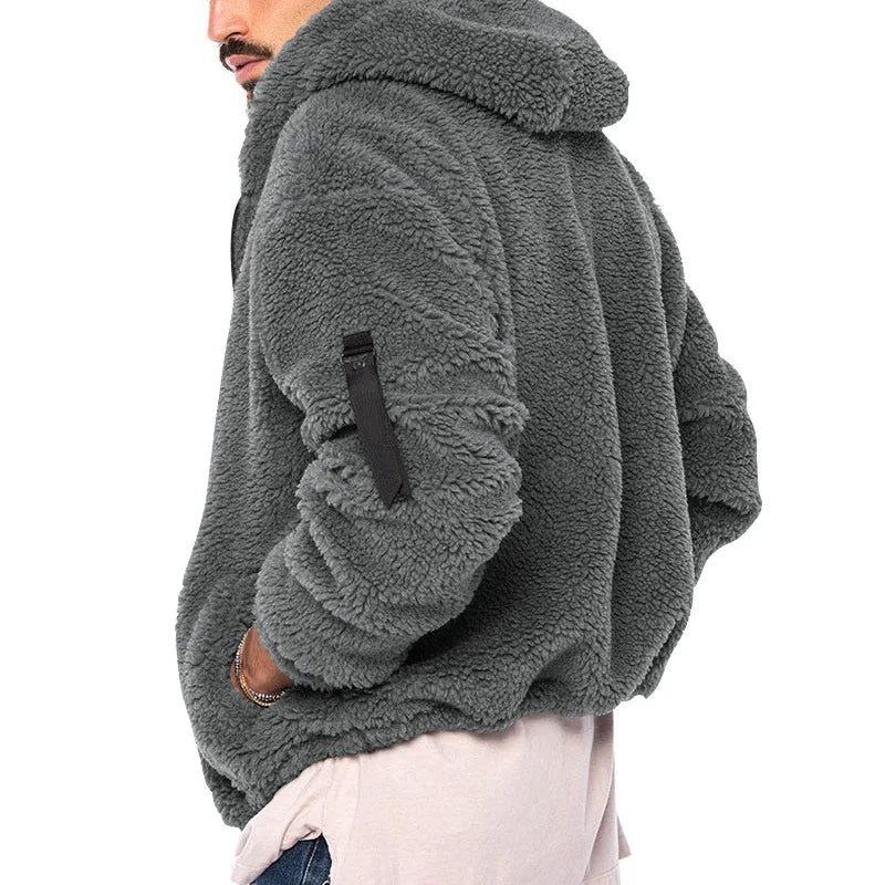 Schwere, warme, luxuriöse Winterjacke aus Fleece und Kaschmir für Damen