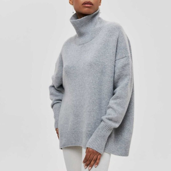 Schicker, gemütlicher, klassischer Rollkragenpullover, bequeme, elegante Baumwolle für Damen