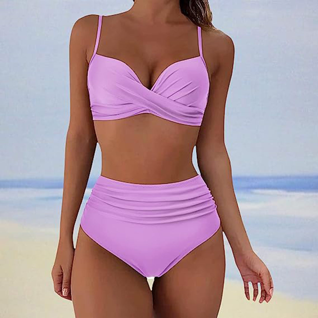 Violett high waist Bikini set damen