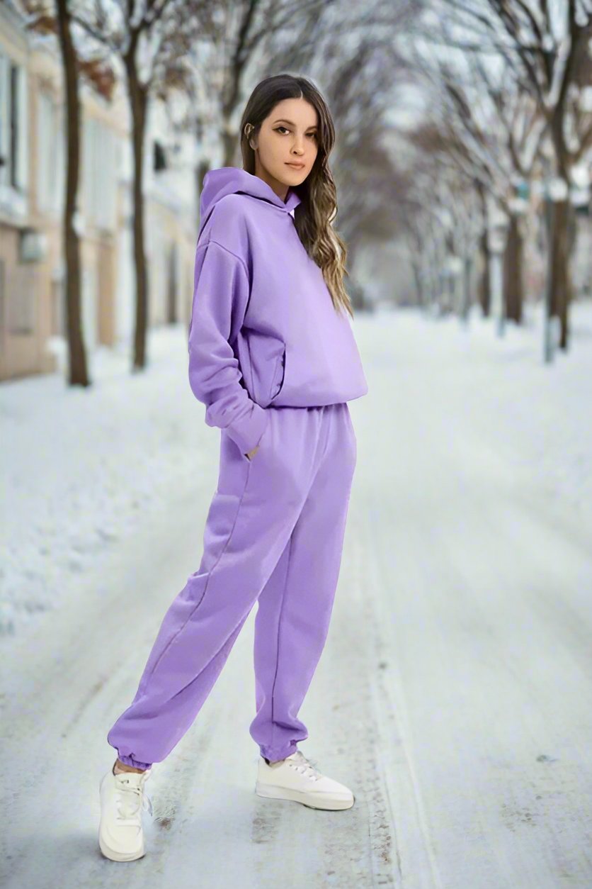 Stilvolles, minimalistisches, bequemes Winter Tracksuit Set für Damen