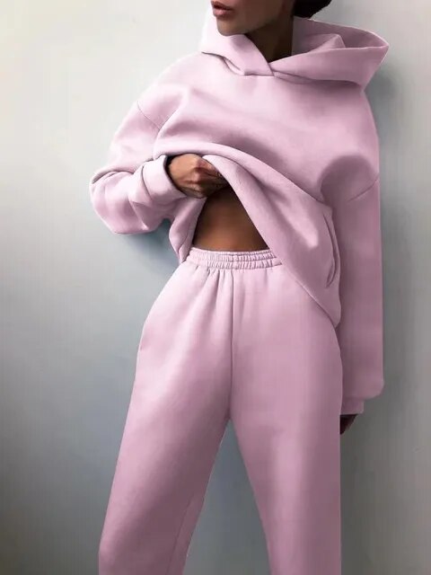 Stilvolles, minimalistisches, bequemes Winter Tracksuit Set für Damen