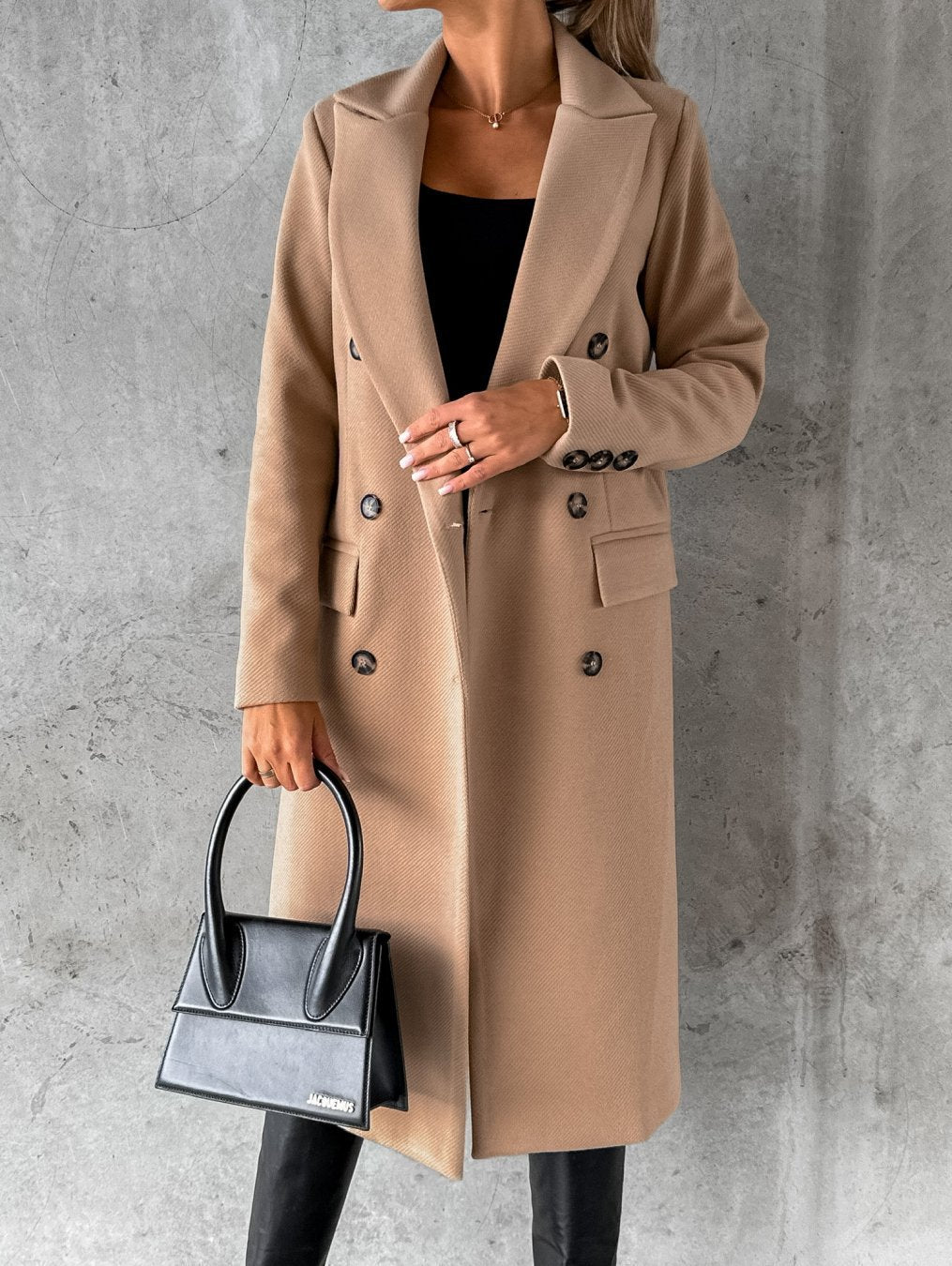 Khaki elegante und isolierte Mäntel für Damen