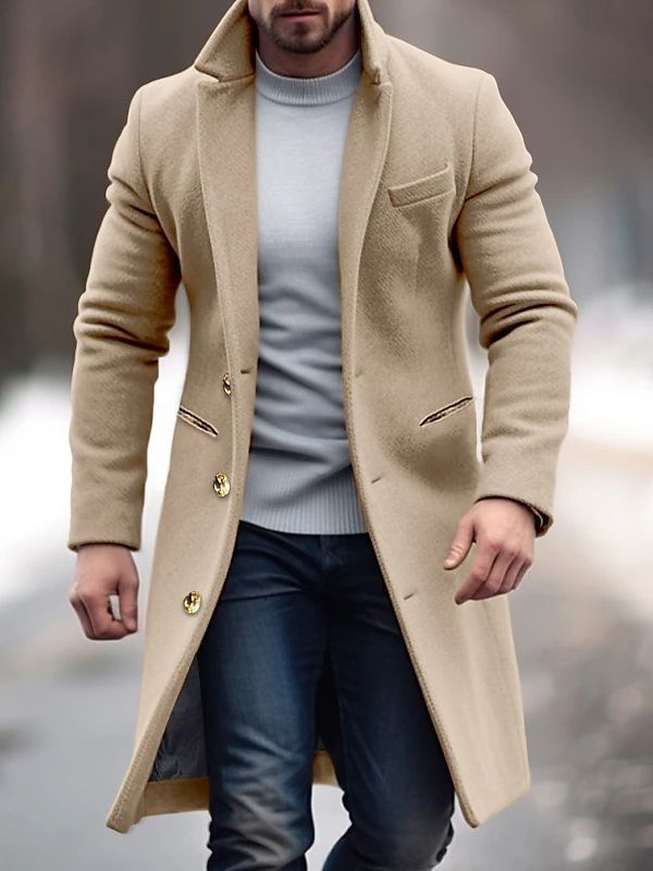 Beige Wintermantel für Herren