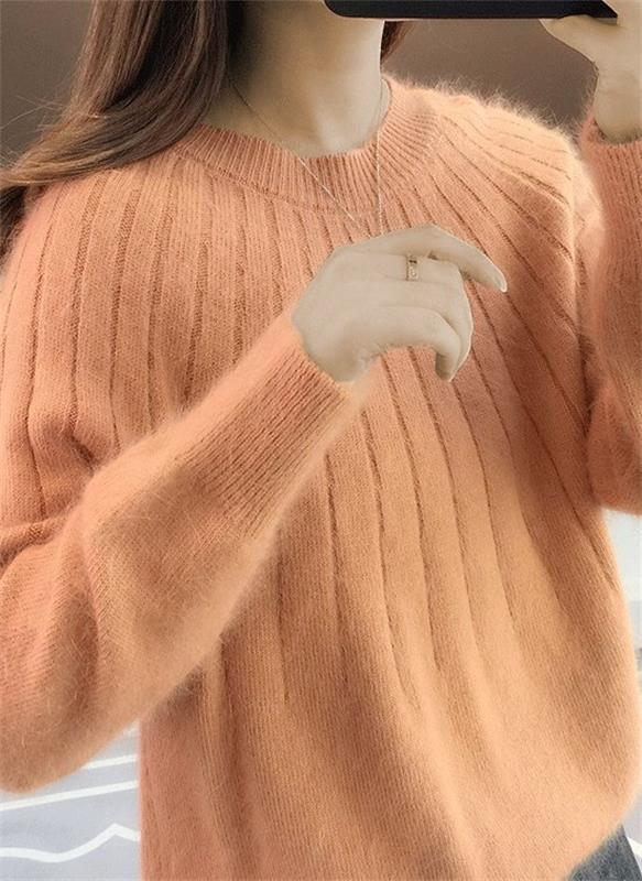 Gemütlicher, eleganter, entspannter gerippter Pullover für Damen