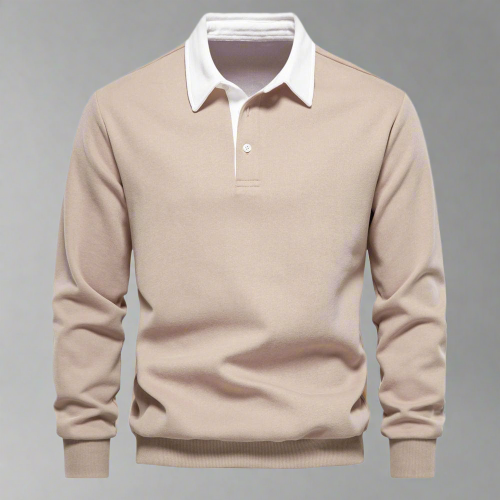 Vielseitiger klassischer Polo-Pullover mit kontrastierendem Kragen für Herren