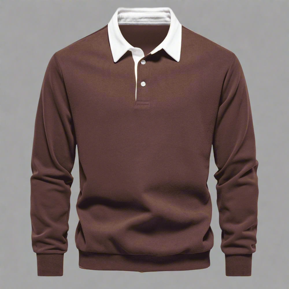 Vielseitiger klassischer Polo-Pullover mit kontrastierendem Kragen für Herren