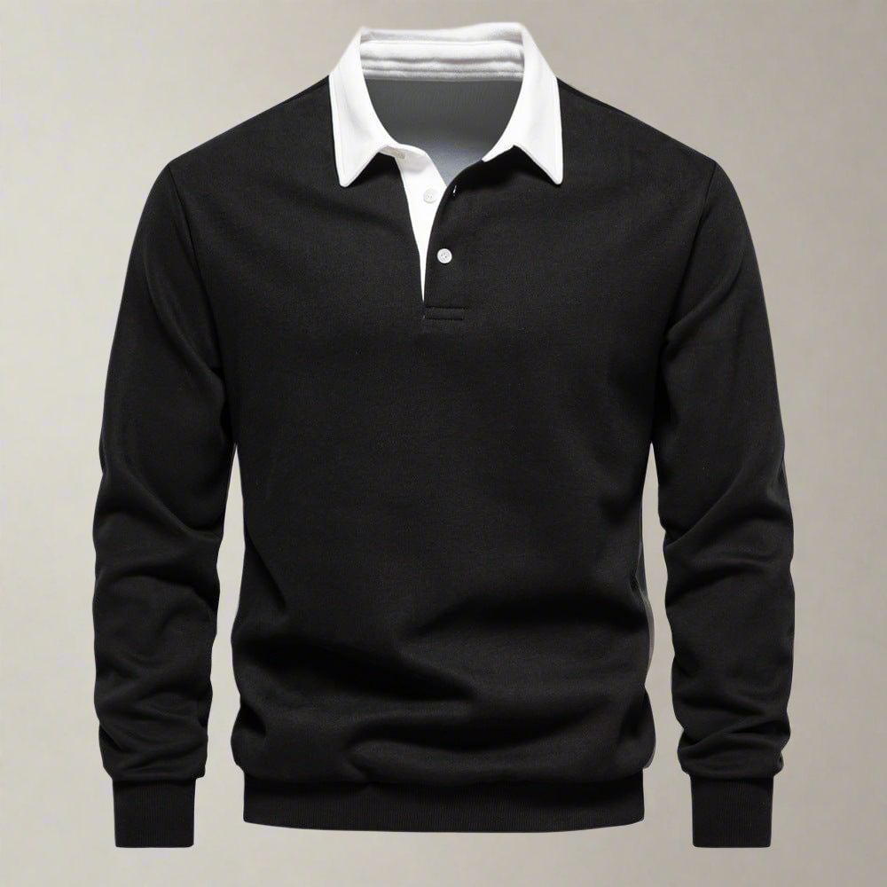 Vielseitiger klassischer Polo-Pullover mit kontrastierendem Kragen für Herren