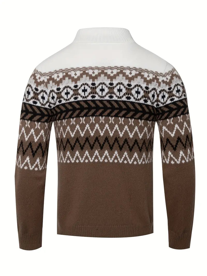 Lässiger Slim Fit Rollkragenpullover im Retro-Stil für Herren