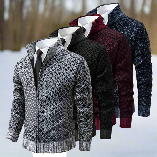 Eleganter, bequemer, stylischer Jacquard-Cardigan für Herren