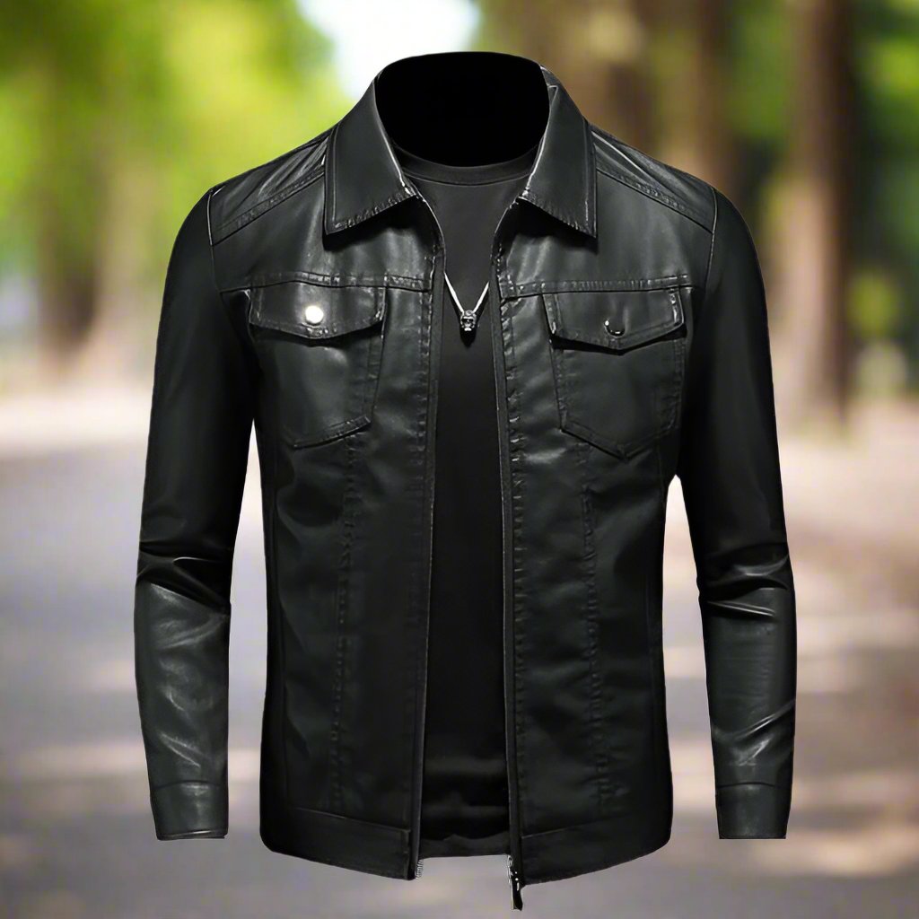 Zeitlose, elegante, moderne Lederjacke für Herren