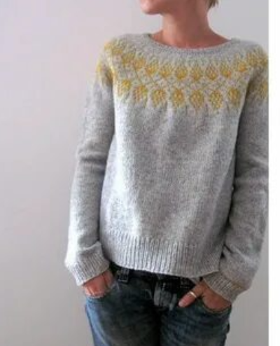 Handgefertigter, gemütlicher, nordischer Strickpullover für Damen