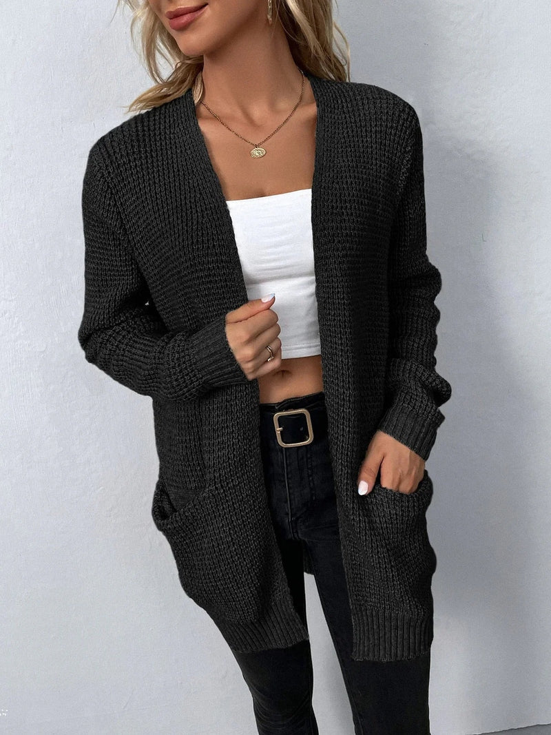 Gemütliche, vielseitige Langarm-Strickjacke für Damen