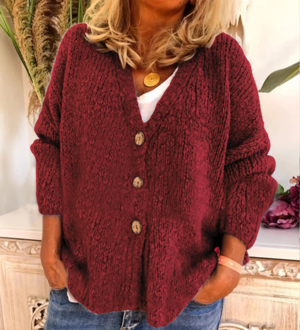 Maria - Weiche Strickjacke mit Knopfleiste